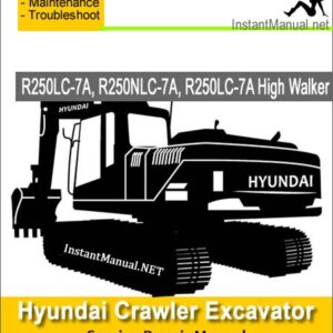 Hyundai Crawler Excavator R250LC-7A R250NLC-7A Service Repair Manual