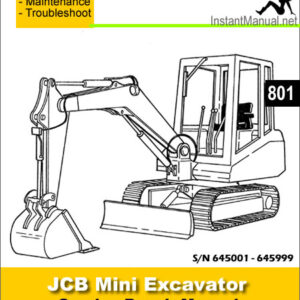 JCB 801 Mini Excavator Service Repair Manual