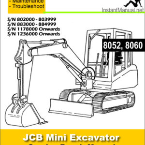 JCB 8052 8060 Mini Excavator Service Repair Manual