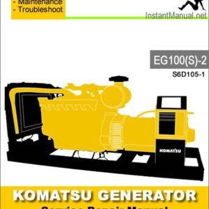 Komatsu Generator EG100S-2 Engine S6D105-1 Service Repair Manual SN 3001-Up