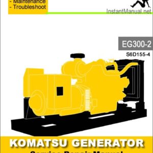 Komatsu Generator EG300-2 Engine 2001-Up Service Repair Manual SN S6D155-4
