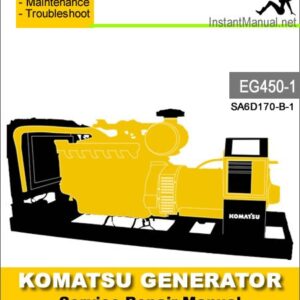 Komatsu Generator EG450-1 Engine SA6D170-B-1 Service Repair Manual SN 1001-Up