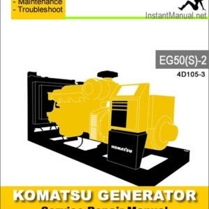 Komatsu Generator EG50S-2 Engine 4D105-3 Service Repair Manual SN 3001-Up