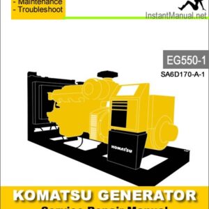 Komatsu Generator EG550-1 Engine SA6D170-A-1 Service Repair Manual SN 1001-Up