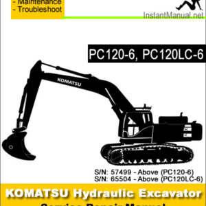 Komatsu PC120-6 PC120LC-6 Hydraulic Excavator Service Repair Manual SN 57499-65504