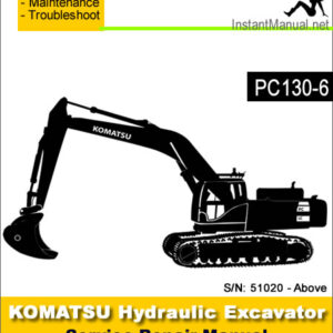 Komatsu PC130-6 Hydraulic Excavator Service Repair Manual SN 51020-Up
