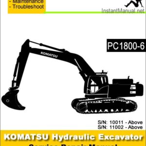 Komatsu PC1800-6 Hydraulic Excavator Service Repair Manual SN 10011-11002