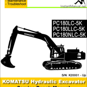 Komatsu PC180LC-5K PC180LLC-5K PC180NLC-5K Hydraulic Excavator Service Manual SN K20001-Up