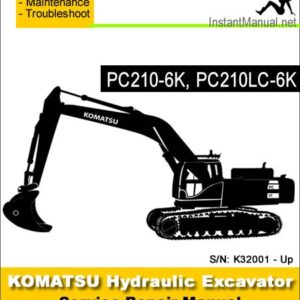 Komatsu PC210-6K PC210LC-6K Hydraulic Excavator Service Repair Manual SN K32001-Up