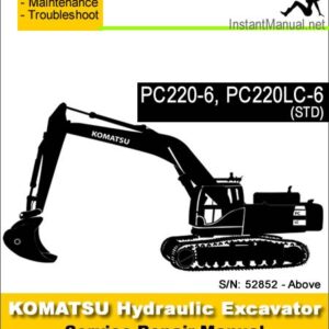 Komatsu PC210-6 PC210LC-6 (STD) Hydraulic Excavator Service Repair Manual SN 30980-Up