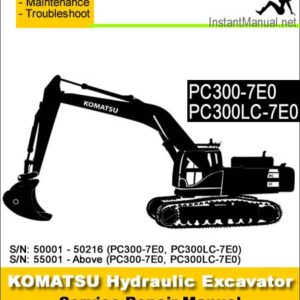 Komatsu PC300-7E0 PC300LC-7E0 Hydraulic Excavator Service Repair Manual SN 50001-55001