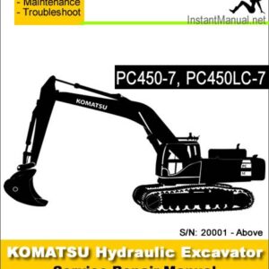 Komatsu PC450-7 PC450LC-7 Hydraulic Excavator Service Repair Manual SN 20001-Up