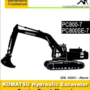 Komatsu PC800-7 PC800SE-7 Hydraulic Excavator Service Repair Manual SN 40001-Up