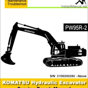 Komatsu PW95R-2 Hydraulic Excavator Service Repair Manual SN 21D0200280-Up