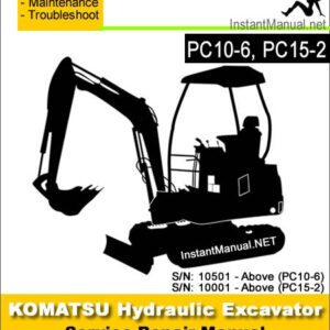 Komatsu PC10-6 PC15-2 Mini Excavator Service Repair Manual SN 10001-10501