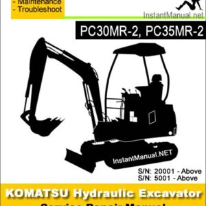 Komatsu PC30MR-2 PC35MR-2 Mini Excavator Service Repair Manual SN 5001-20001