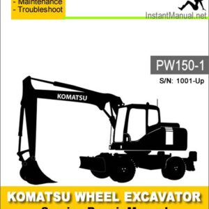 Komatsu PW150-1 Wheel Excavator Service Repair Manual SN 1001-Up