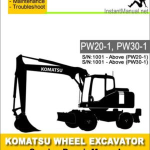 Komatsu PW20-1 PW30-1 Wheel Excavator Service Repair Manual SN 1001-Up