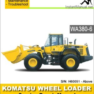Komatsu WA380-6 Wheel Loader Service Repair Manual SN H60051-Up