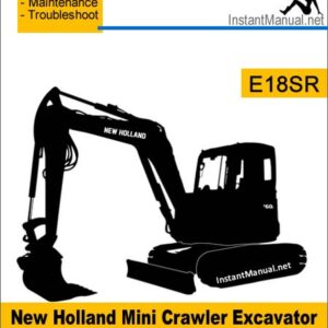 New Holland E18SR Mini Crawler Excavator Service Repair Manual