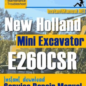 New Holland E260CSR Mini Excavator Service Repair Manual