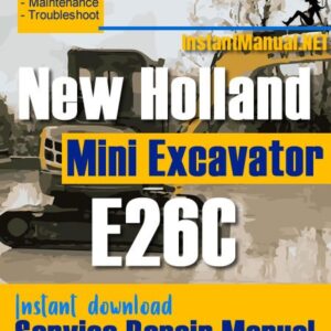 New Holland E26C Mini Excavator Service Repair Manual