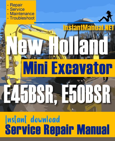 New Holland E45BSR E50BSR Mini Excavator Service Repair Manual