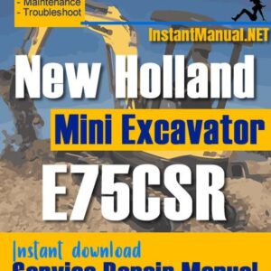 New Holland E75CSR Mini Excavator Service Repair Manual